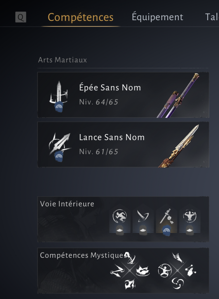 compétences, art martiaux